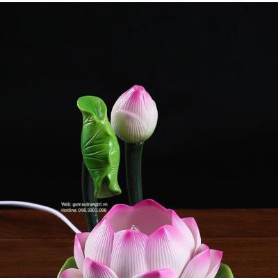 ĐÈN SỨ HOA SEN DÂNG BÀN THỜ PHẬT
